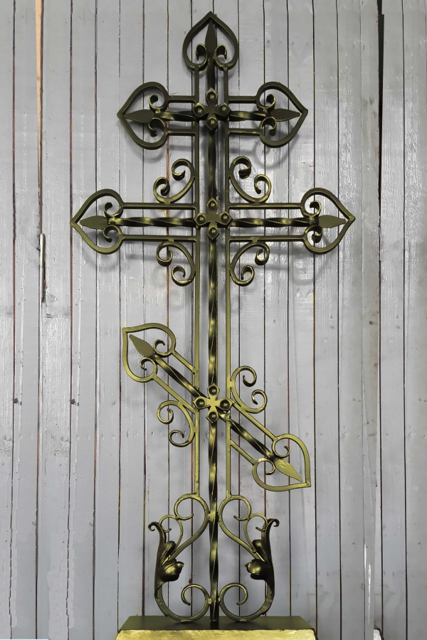 Крест на могилу металлический Православный